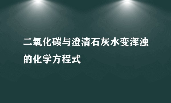二氧化碳与澄清石灰水变浑浊的化学方程式