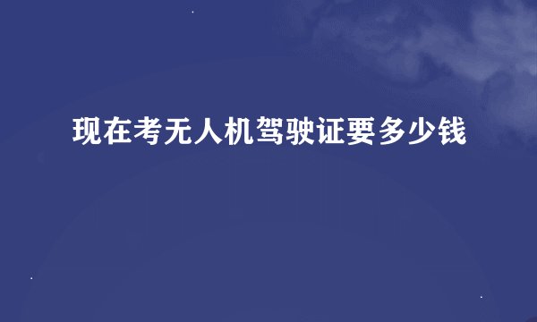 现在考无人机驾驶证要多少钱