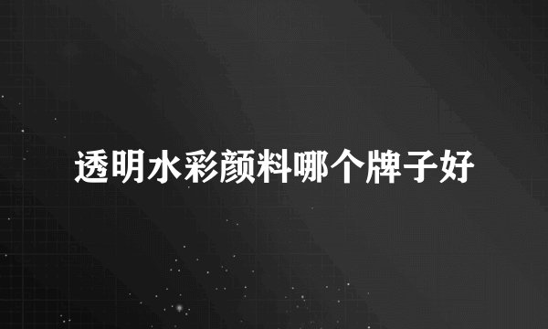 透明水彩颜料哪个牌子好