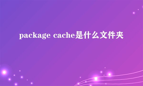 package cache是什么文件夹