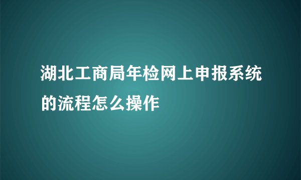 湖北工商局年检网上申报系统的流程怎么操作