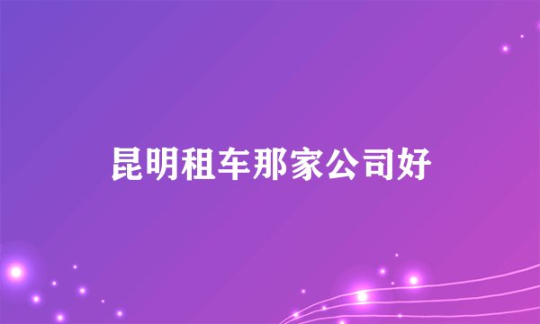 昆明租车那家公司好