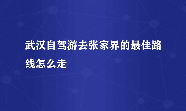 武汉自驾游去张家界的最佳路线怎么走