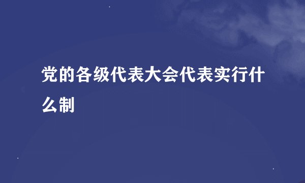 党的各级代表大会代表实行什么制