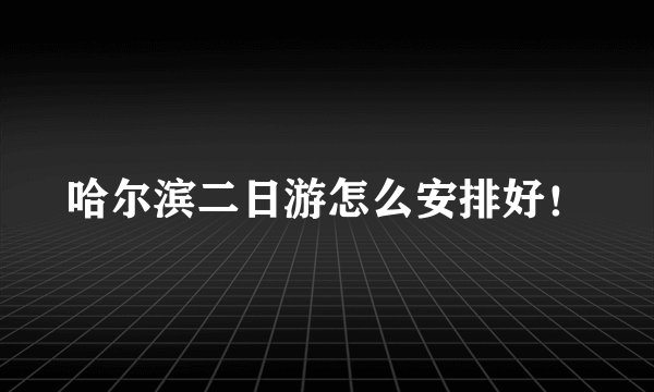 哈尔滨二日游怎么安排好！
