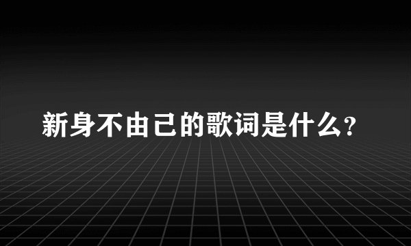 新身不由己的歌词是什么？