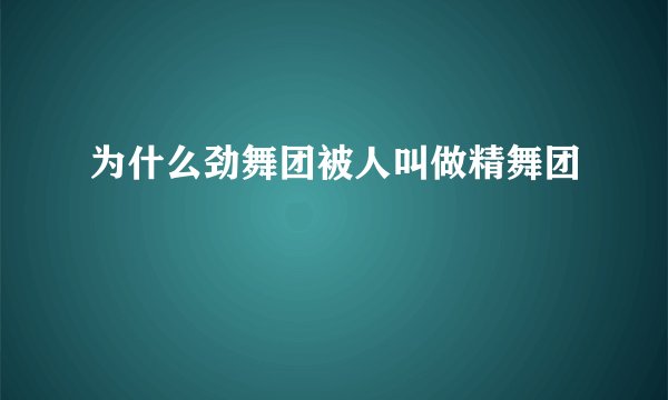 为什么劲舞团被人叫做精舞团