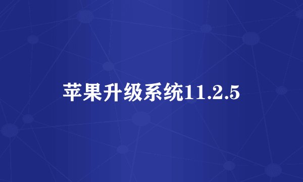 苹果升级系统11.2.5