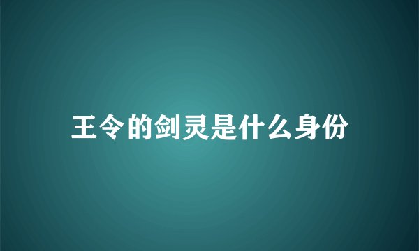 王令的剑灵是什么身份