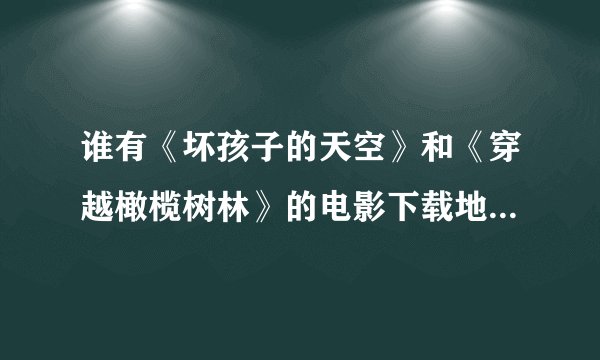 谁有《坏孩子的天空》和《穿越橄榄树林》的电影下载地址，清晰地