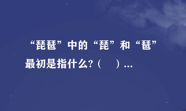 “琵琶”中的“琵”和“琶”最初是指什么?（   ） A两种弹奏方法. B两种乐器. C两个人.