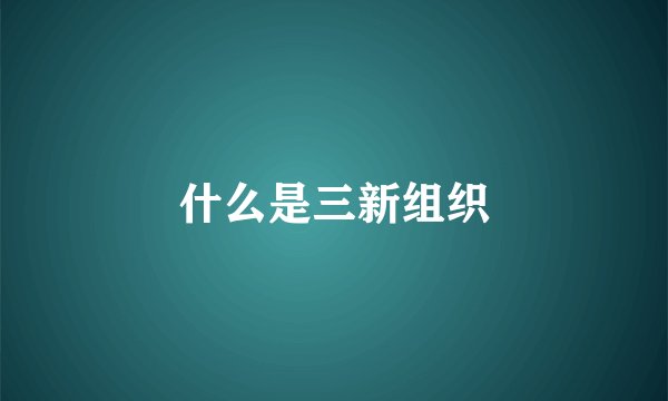 什么是三新组织
