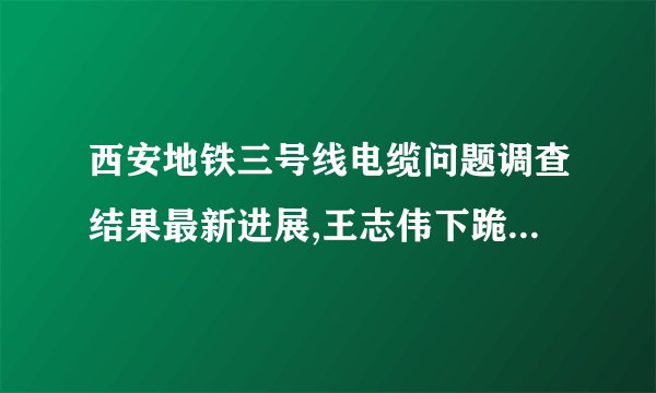 西安地铁三号线电缆问题调查结果最新进展,王志伟下跪道歉咋回事_百度知 ...