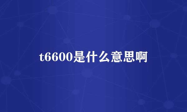 t6600是什么意思啊