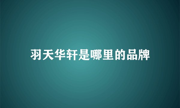 羽天华轩是哪里的品牌
