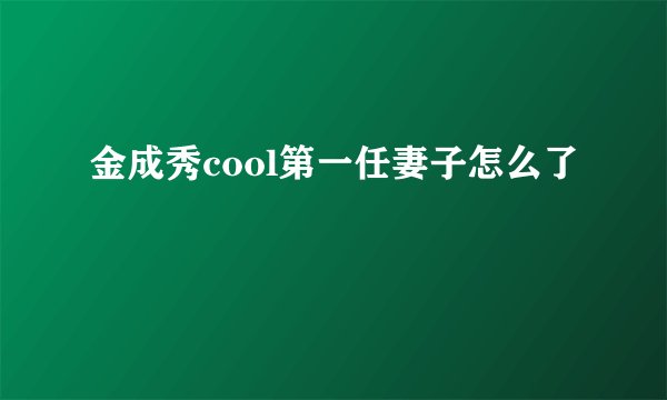 金成秀cool第一任妻子怎么了