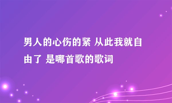 男人的心伤的紧 从此我就自由了 是哪首歌的歌词