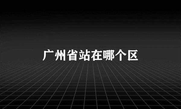 广州省站在哪个区