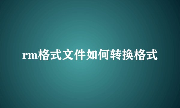 rm格式文件如何转换格式