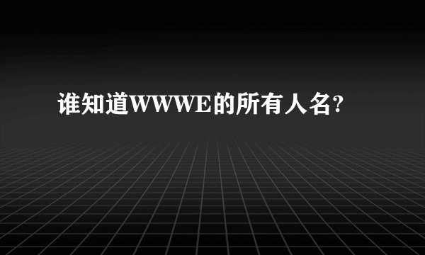 谁知道WWWE的所有人名?