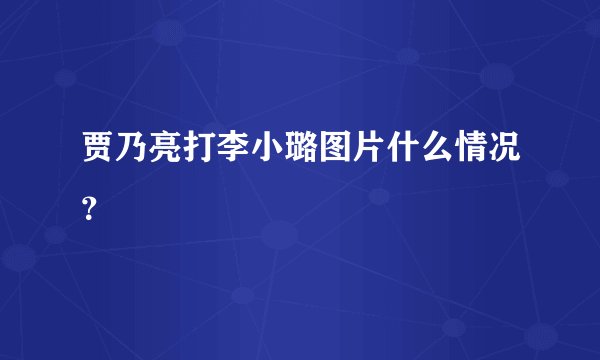 贾乃亮打李小璐图片什么情况？