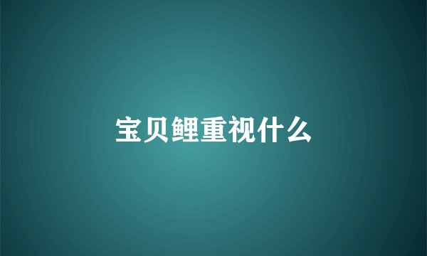 宝贝鲤重视什么