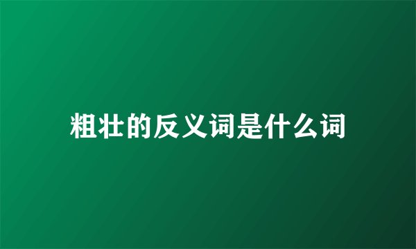 粗壮的反义词是什么词