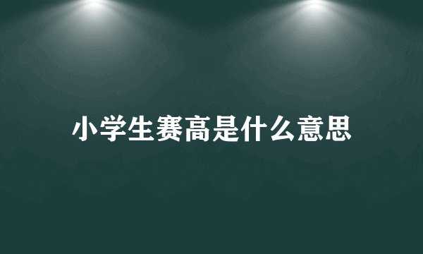 小学生赛高是什么意思