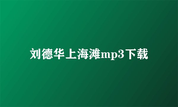 刘德华上海滩mp3下载