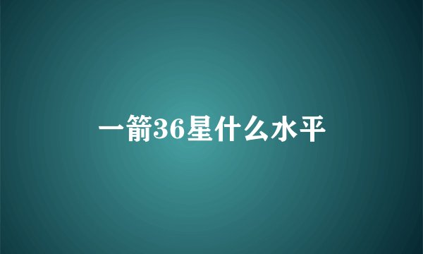 一箭36星什么水平