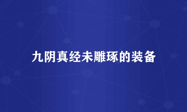 九阴真经未雕琢的装备