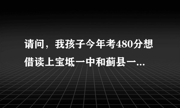 请问，我孩子今年考480分想借读上宝坻一中和蓟县一中，应上哪个中学好？