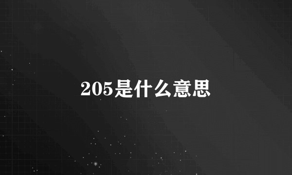 205是什么意思