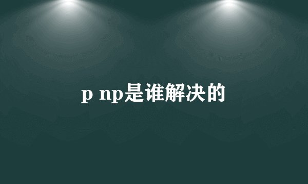 p np是谁解决的