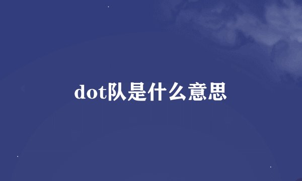 dot队是什么意思