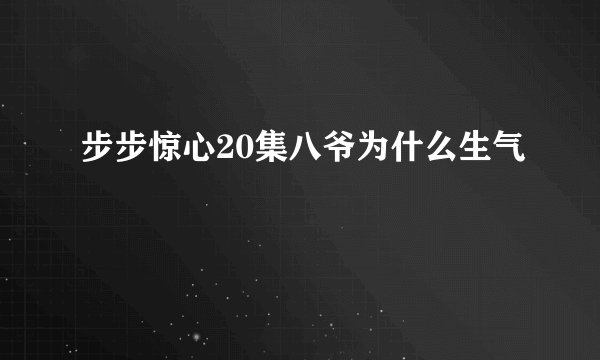 步步惊心20集八爷为什么生气
