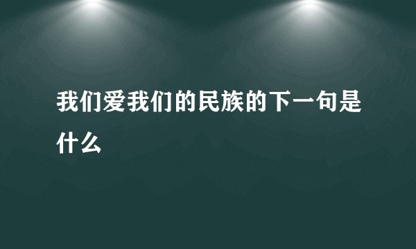 我们爱我们的民族的下一句是什么
