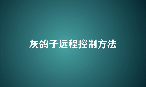 灰鸽子远程控制方法