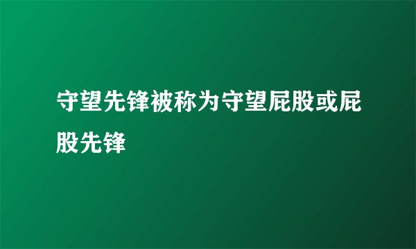 守望先锋被称为守望屁股或屁股先锋