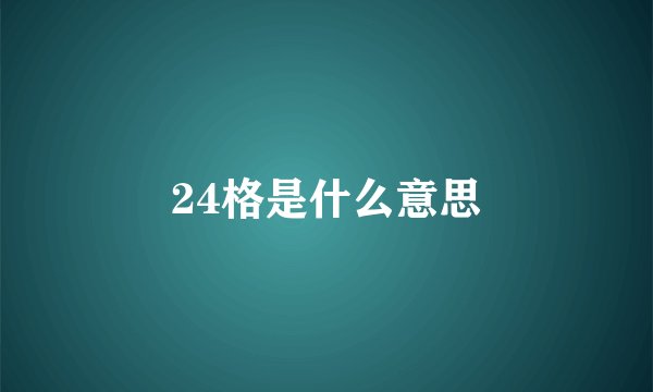 24格是什么意思
