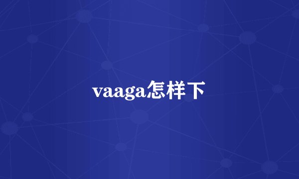 vaaga怎样下