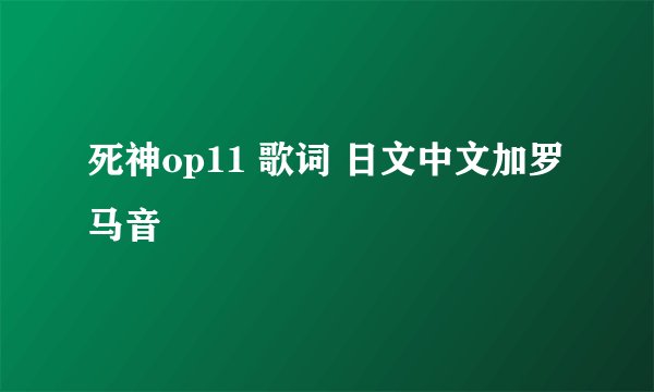 死神op11 歌词 日文中文加罗马音