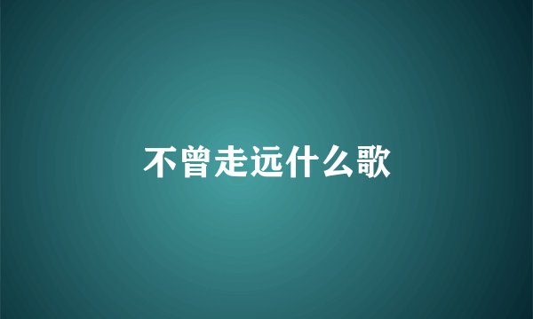 不曾走远什么歌
