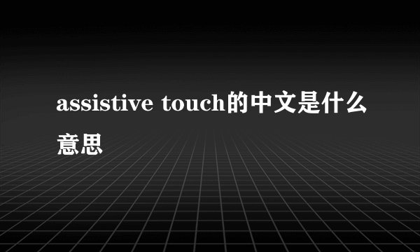 assistive touch的中文是什么意思
