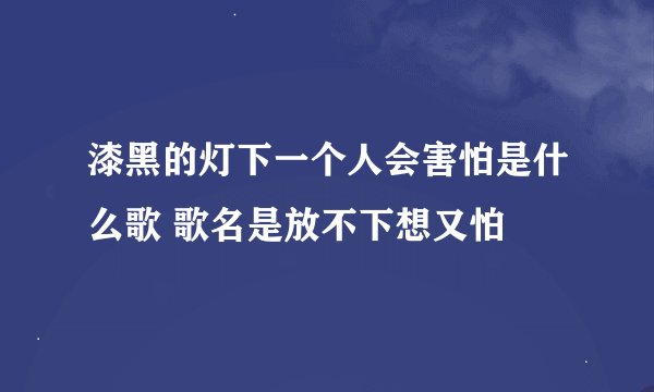 漆黑的灯下一个人会害怕是什么歌 歌名是放不下想又怕