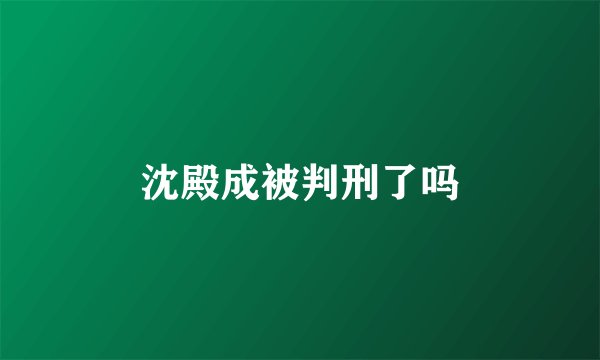 沈殿成被判刑了吗
