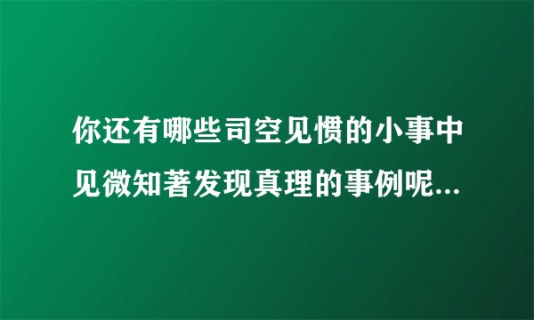 你还有哪些司空见惯的小事中见微知著发现真理的事例呢请举例一两个？