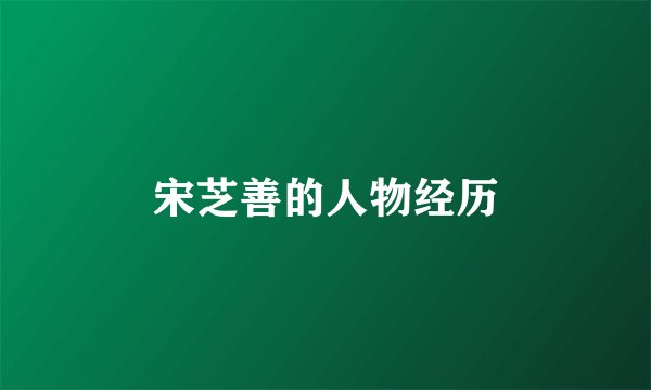 宋芝善的人物经历