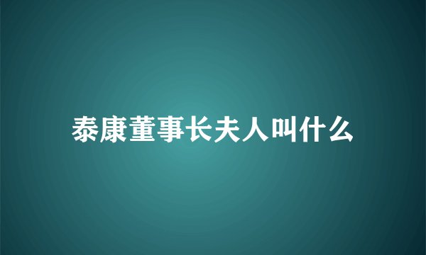 泰康董事长夫人叫什么