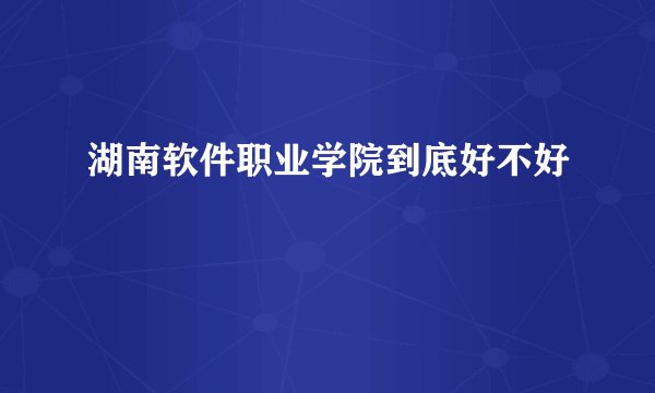 湖南软件职业学院到底好不好